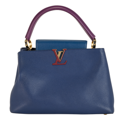 GM Capucines Bag, &pound;1,600, Handbags, Blue, Leather, Front view